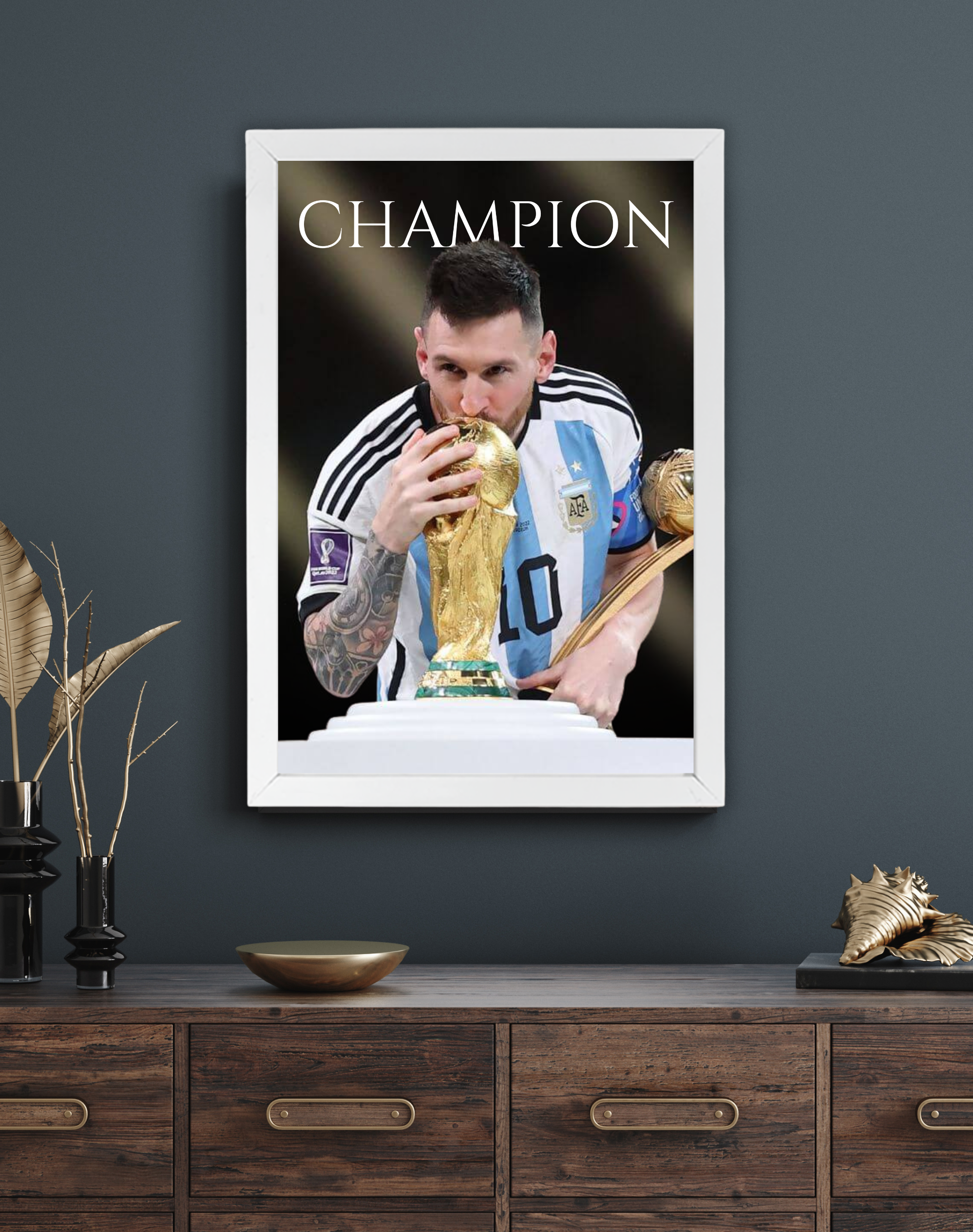 CHAMPION | Lionel Messi | Football Frame