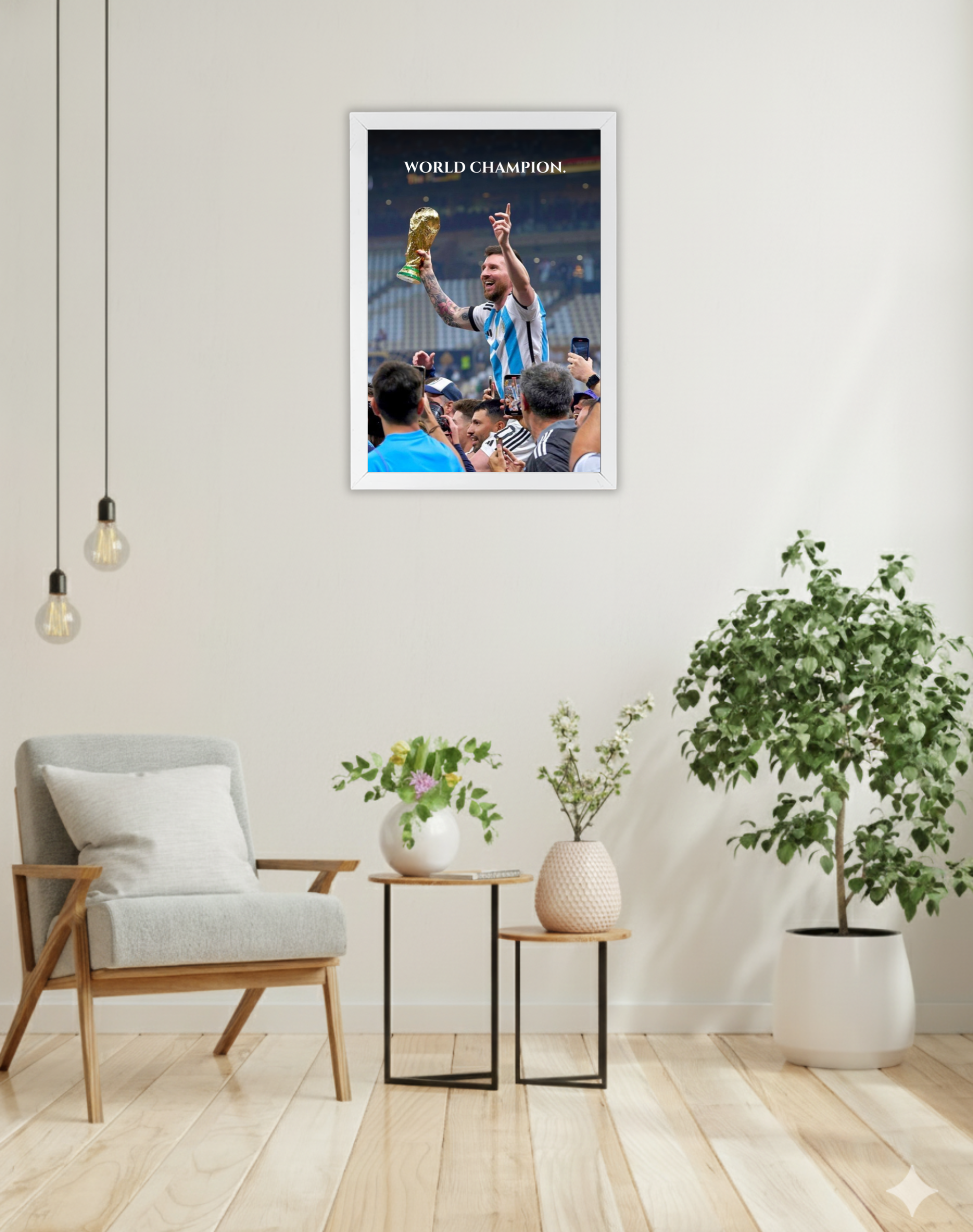 WORLD CHAMPION | Argentina | Lionel Messi | Football Frame