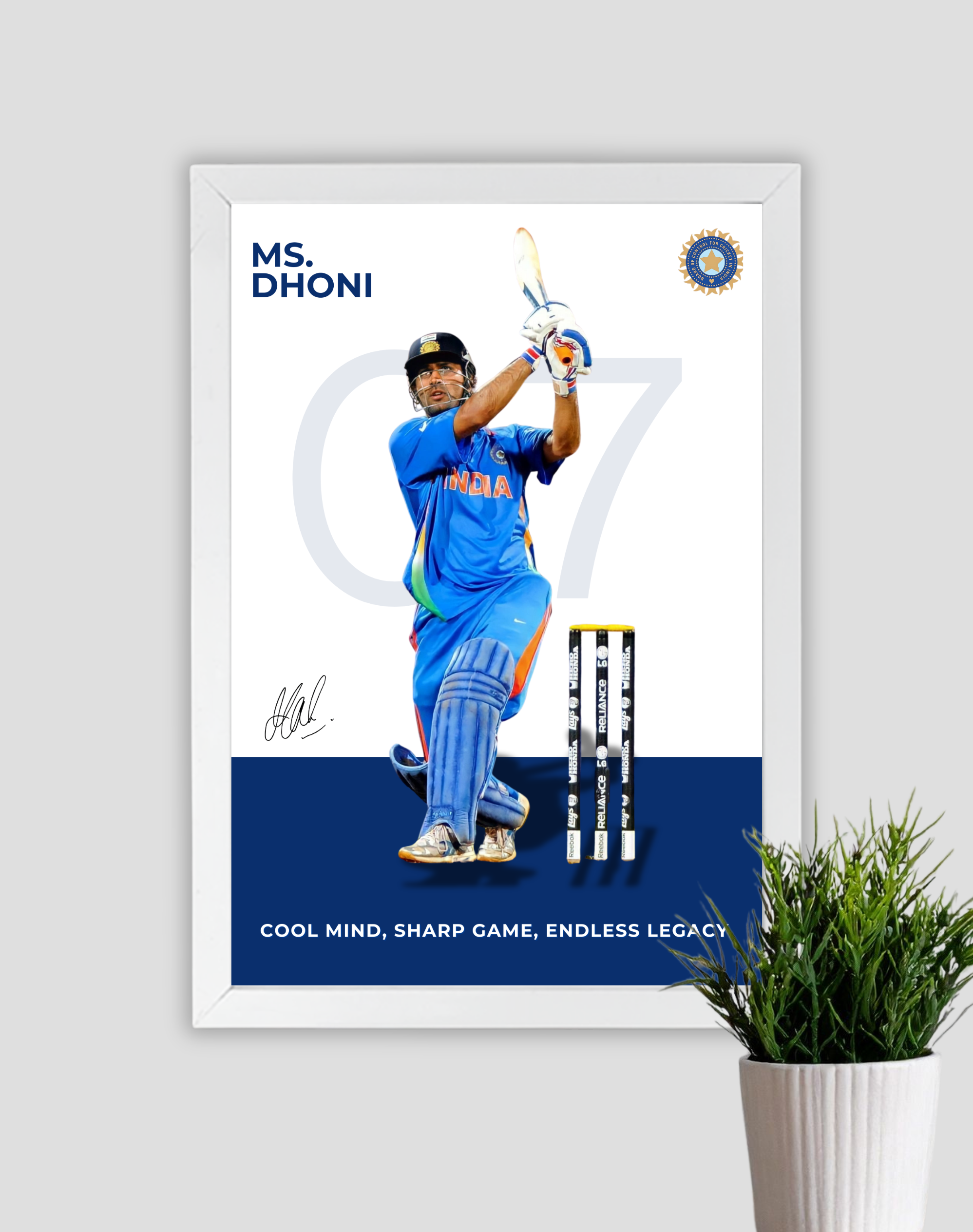 MS DHONI 07 | CRICKET FRAME