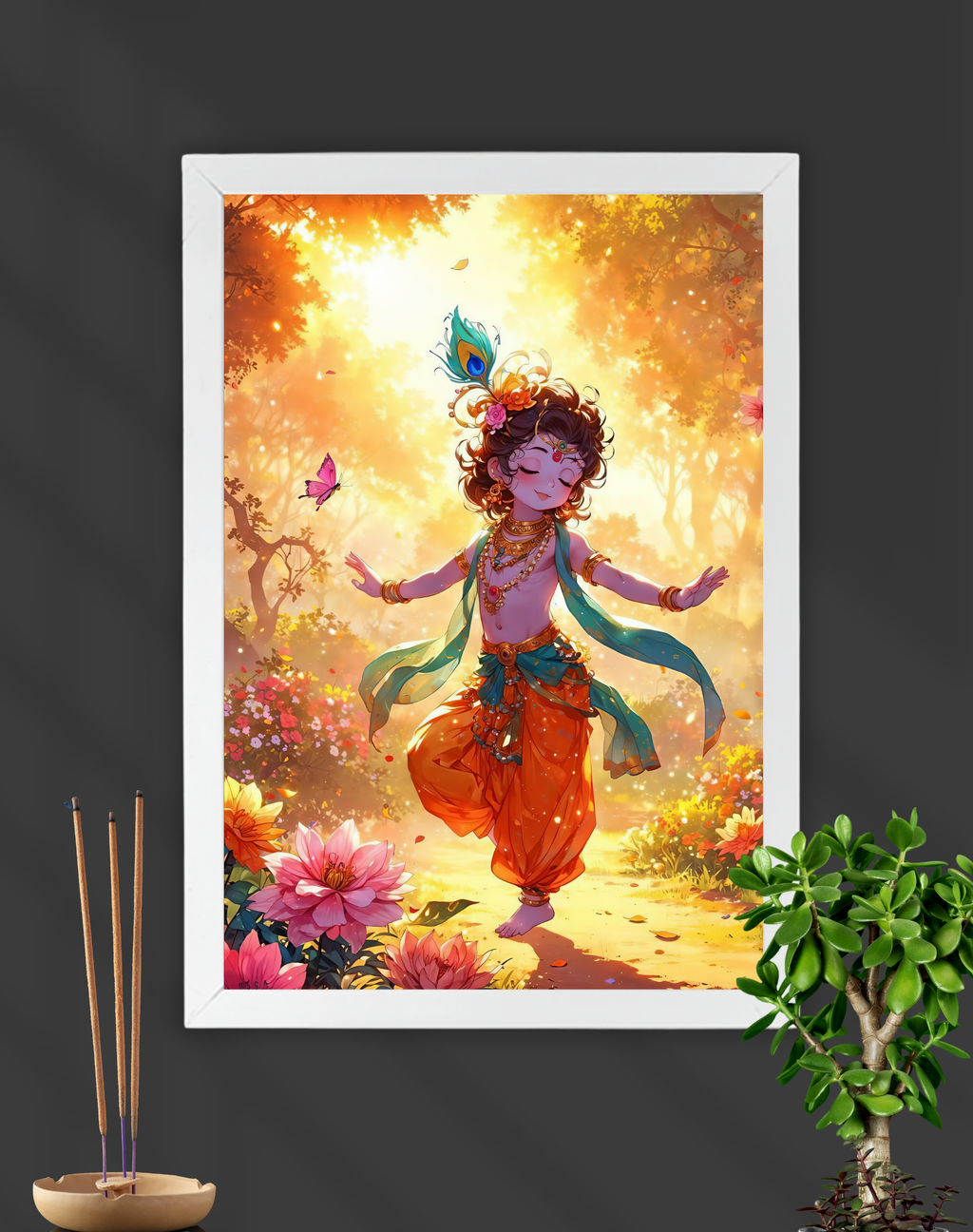 Baal Krishna Dancing | Lord Krishna | Devotional Frame